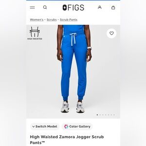 Figs High-Waisted Royal Blue Jogger Pants large